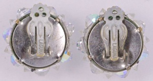 Vintage Laguna Aurora Borealis Crystal Cluster Earrings